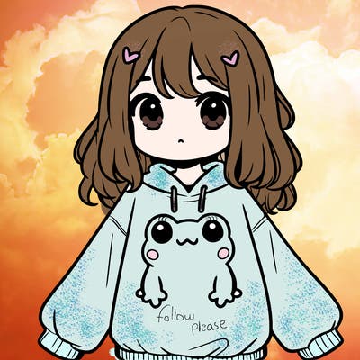 girl wearing frogging sweatshirt