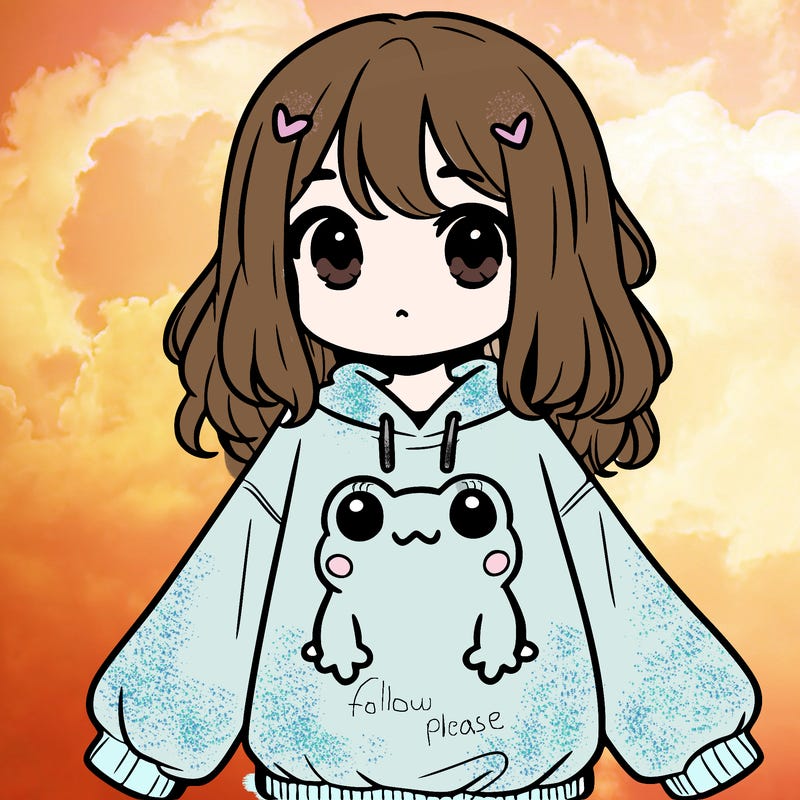 girl wearing frogging sweatshirt