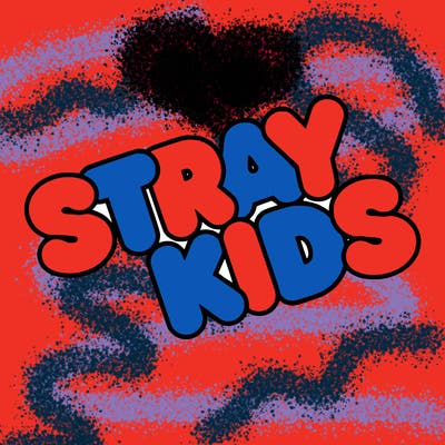 bubble letters saying stray kids