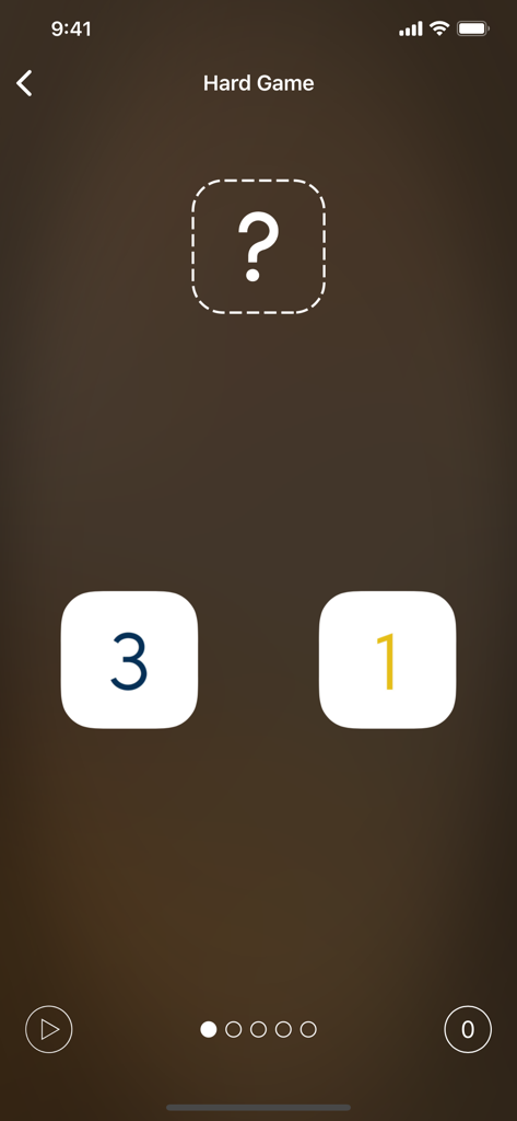 A interface do jogo difícil do aplicativo Aprenda Húngaro apresentando um questionário de seleção de números