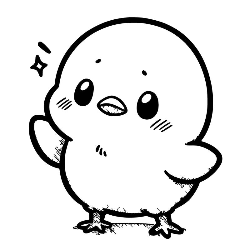a manga little baby chick
