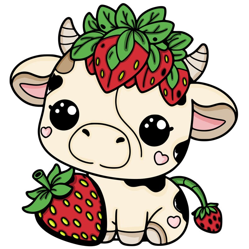 cute strawberry cow