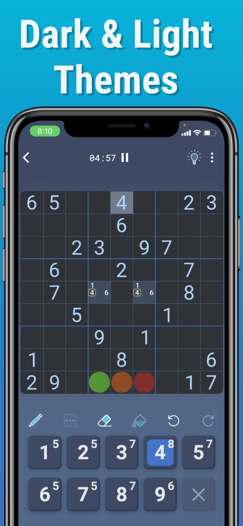 Sudoku & Variants by Logic Wiz - A Sudoku puzzle displayed in dark mode on the Logic Wiz app