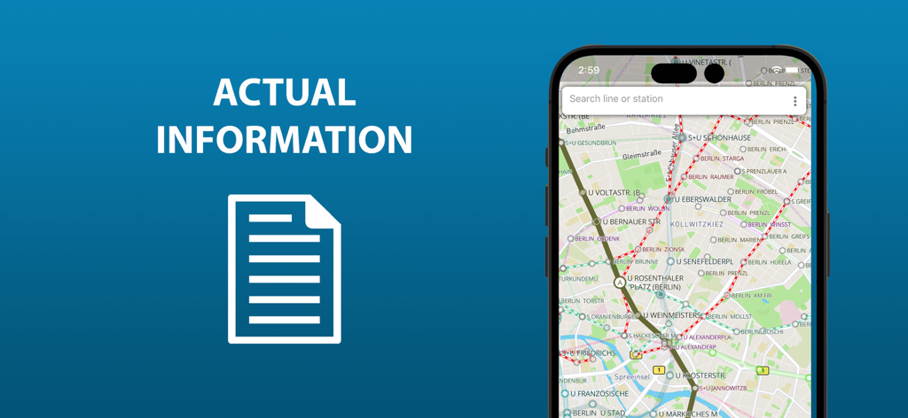 Public transport map Berlin - Smartphone displaying the Berlin public transport map with metro and tram lines
