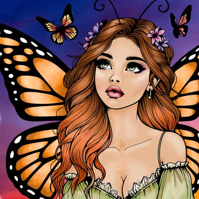 butterfly fairy realistic girl