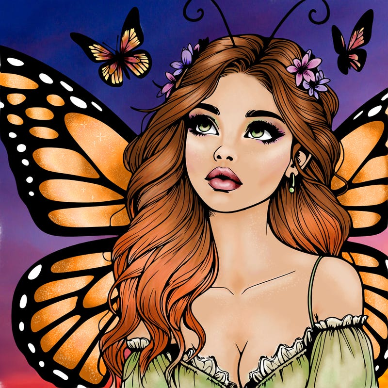 butterfly fairy realistic girl