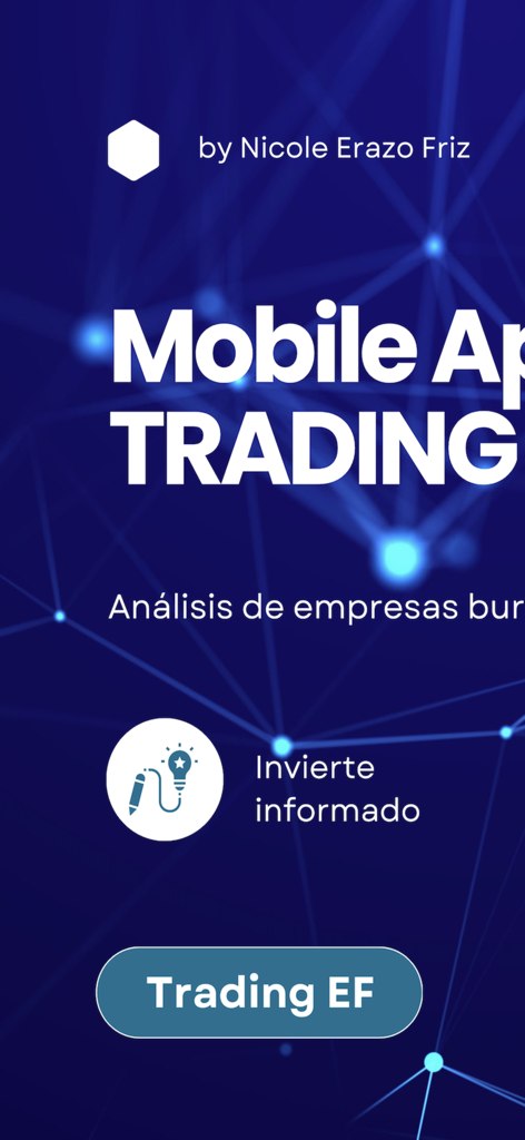 Trading EF - Trading EF mobile app intro screen featuring Spanish financial analysis text