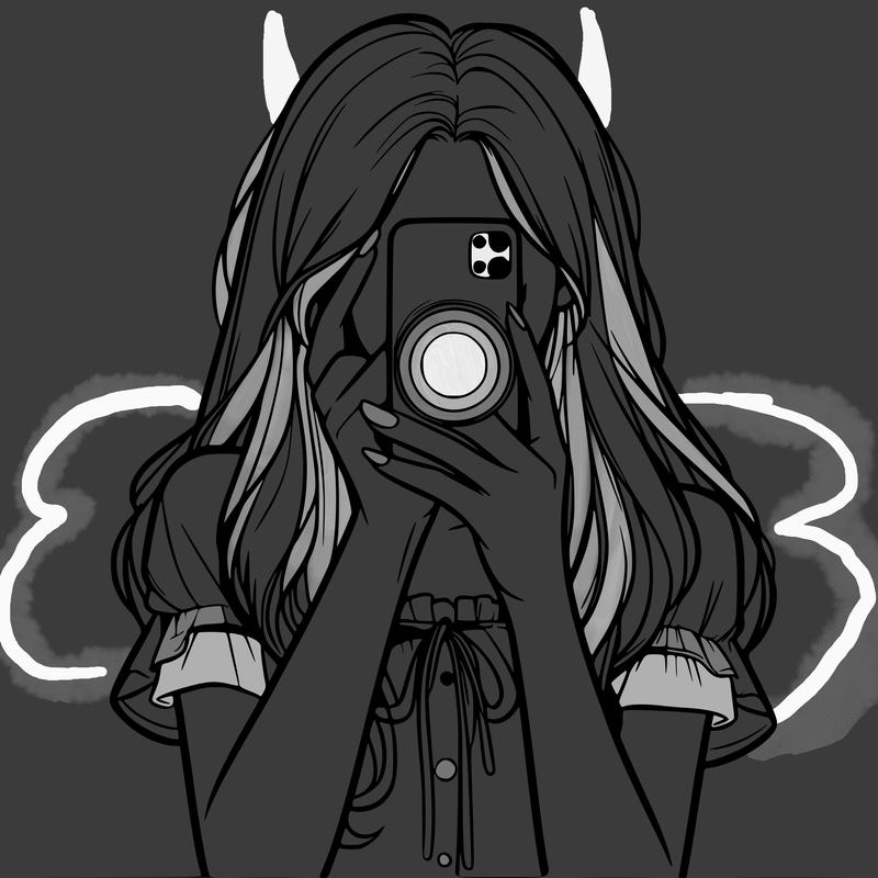 a realistic girl holding her phone taking pictures