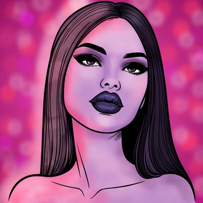 realistic woman with full lips