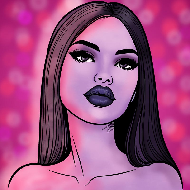 realistic woman with full lips