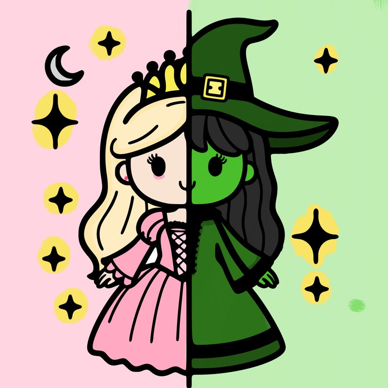 split princess and witch