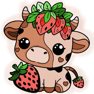 cute strawberry cow