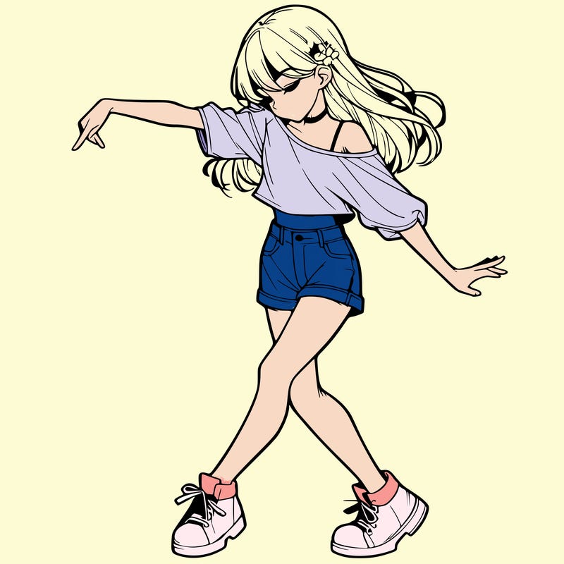 realistic girl danceing