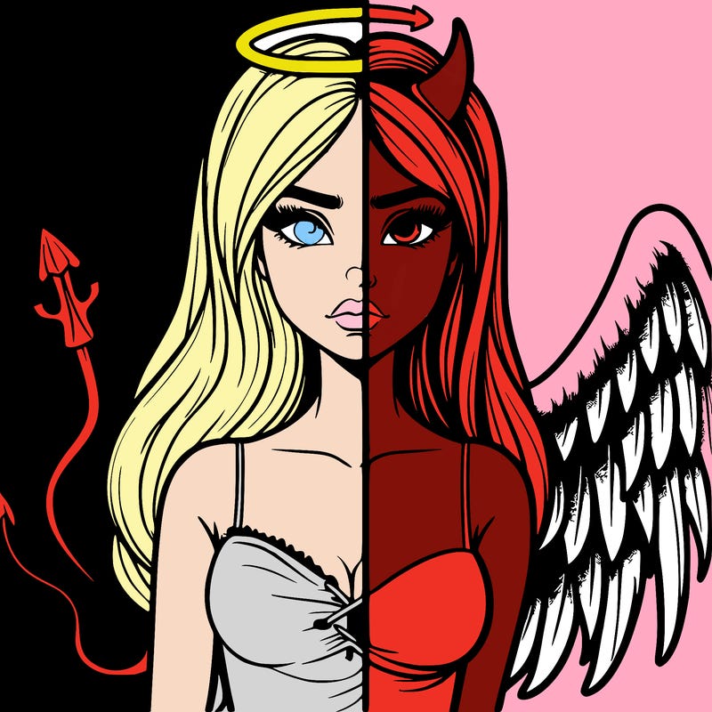 devil vs angel realistic girl