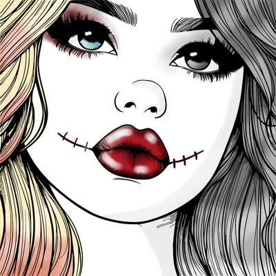 really realistic girl with lips