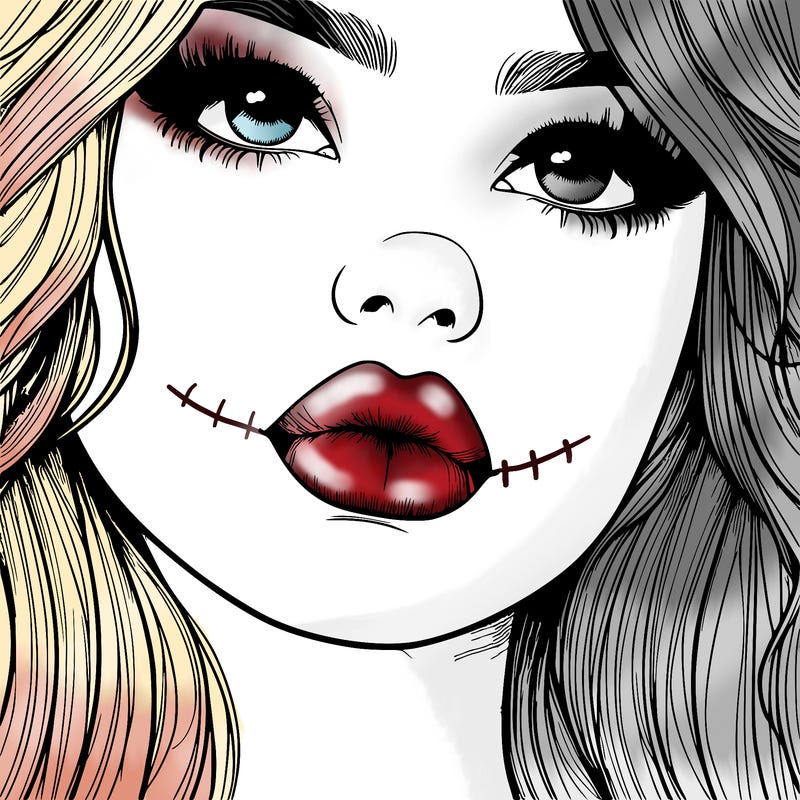 really realistic girl with lips