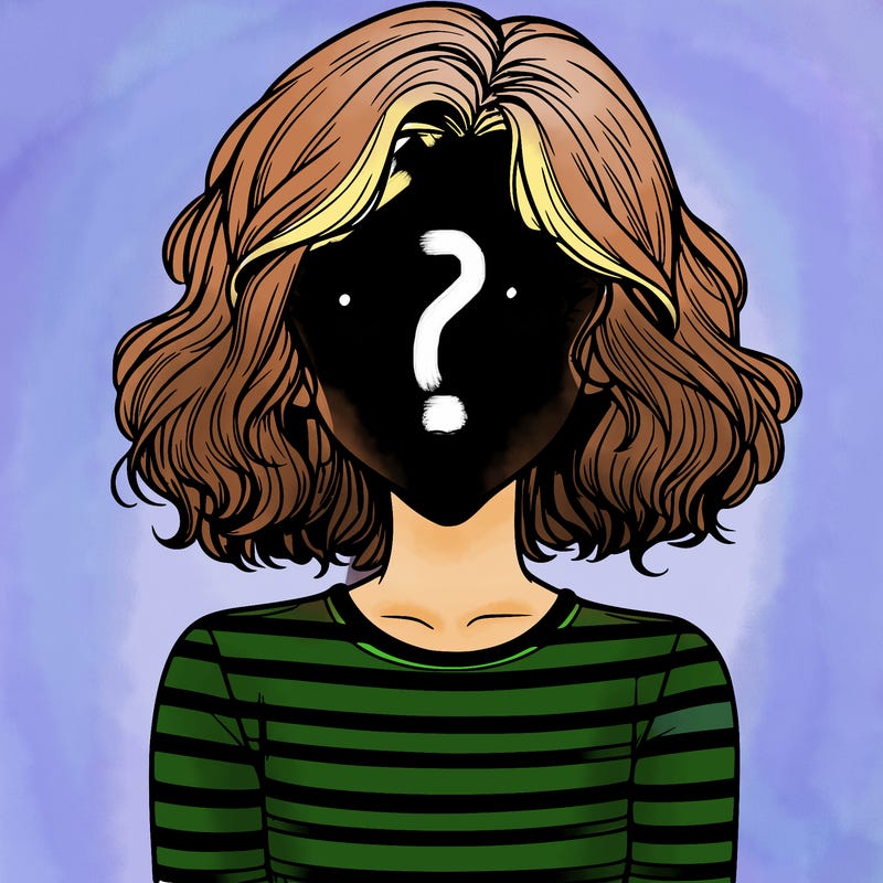 realistic girl with medium wavy hair with a retro striped shirt