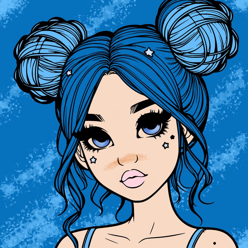 realistic girl with space buns