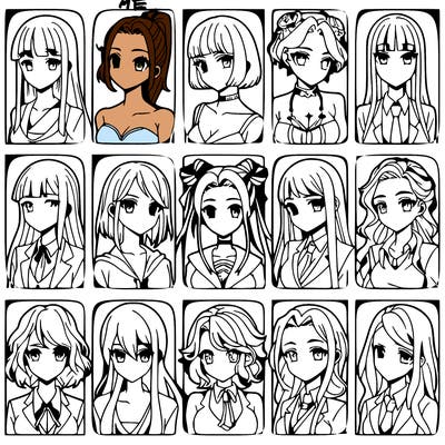 girls that look diffrent anime