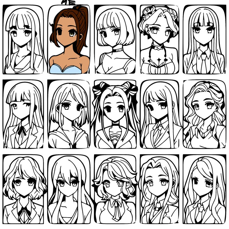 girls that look diffrent anime