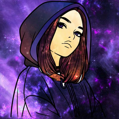 a realistic girl in a hoodie