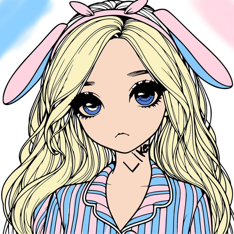 realistic girl with bunny pjs