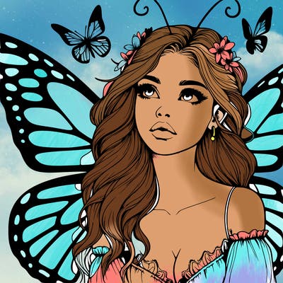 butterfly fairy realistic girl
