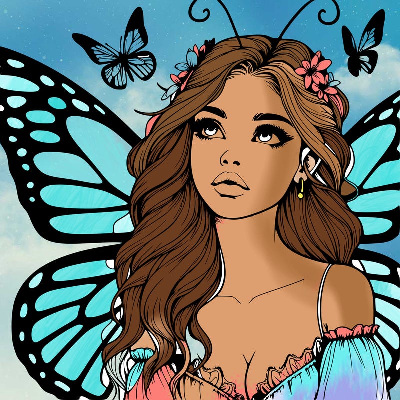 butterfly fairy realistic girl