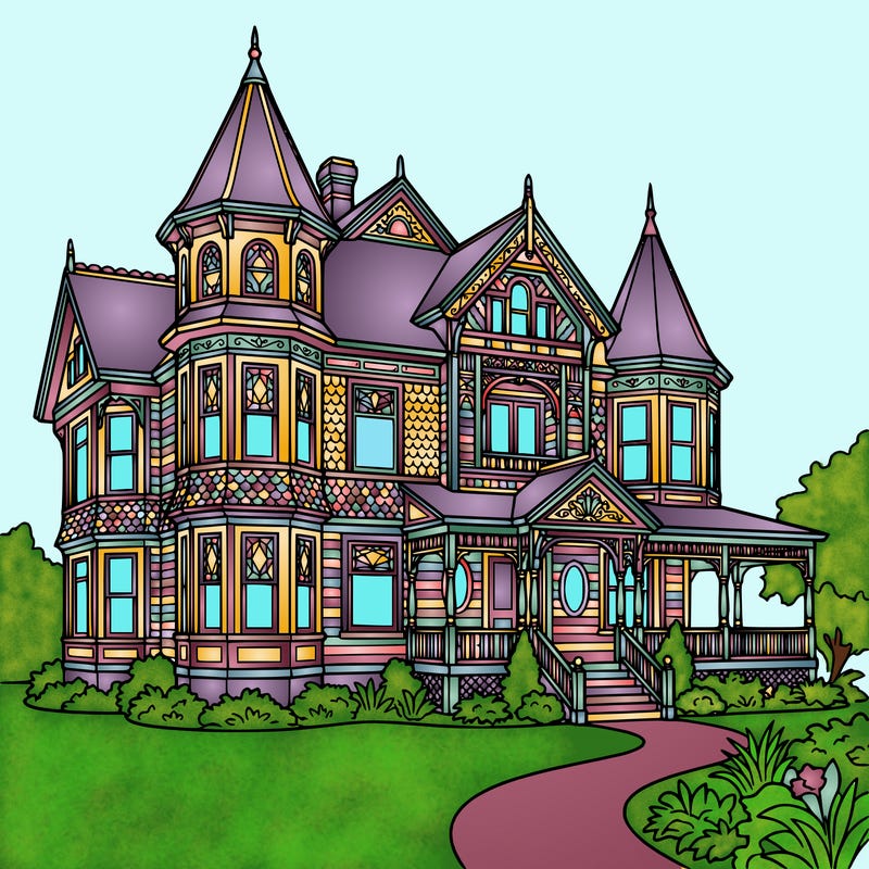 big victorian home made for vibrant colors