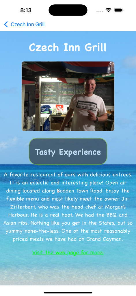 Czech Inn Grill restaurant recommendation on Grand Cayman