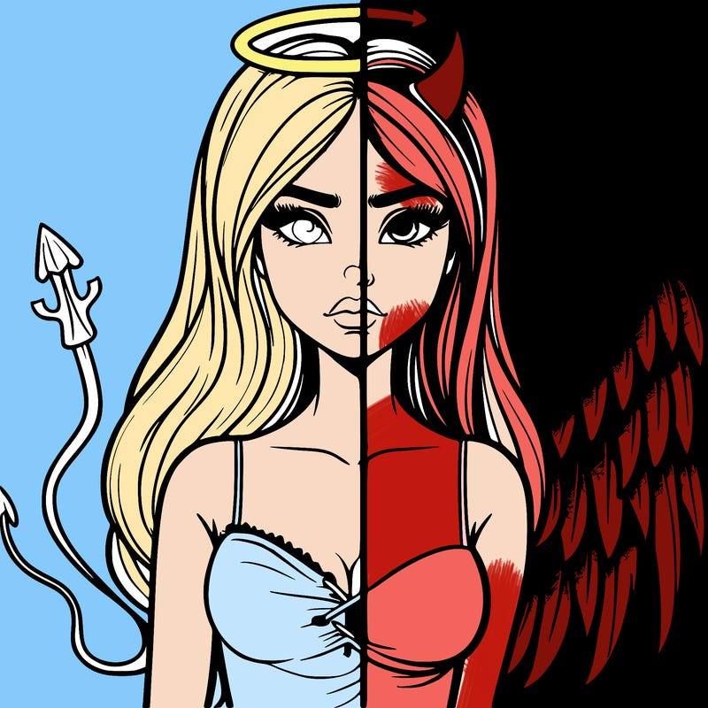 devil vs angel realistic girl