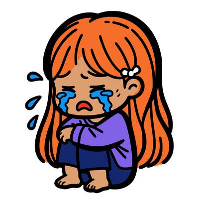 a girl crying