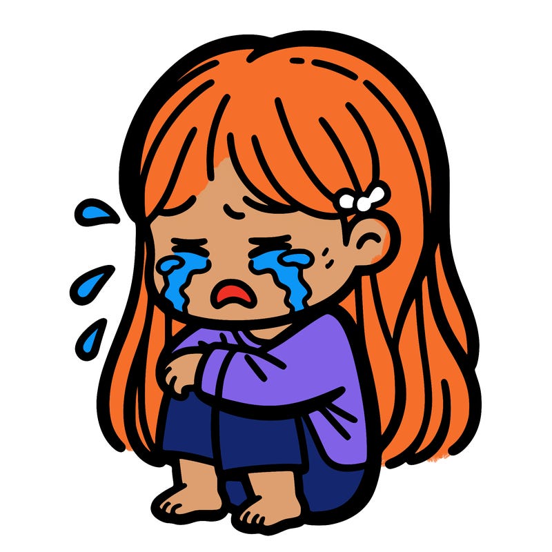 a girl crying