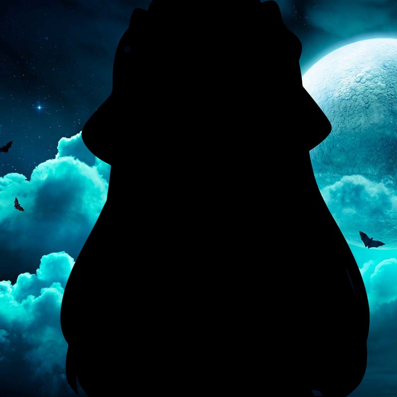 girl with anime shaped eyes with a dinosaur bucket hat oversized sweatshirt long straight hair