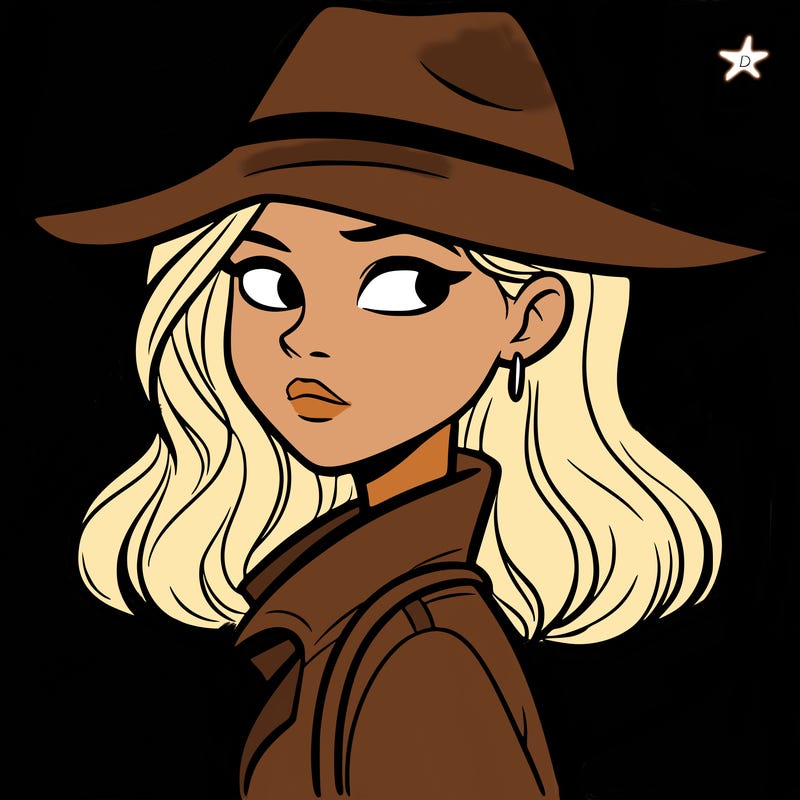 mysterious girl looking sideways