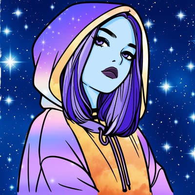 a realistic girl in a hoodie