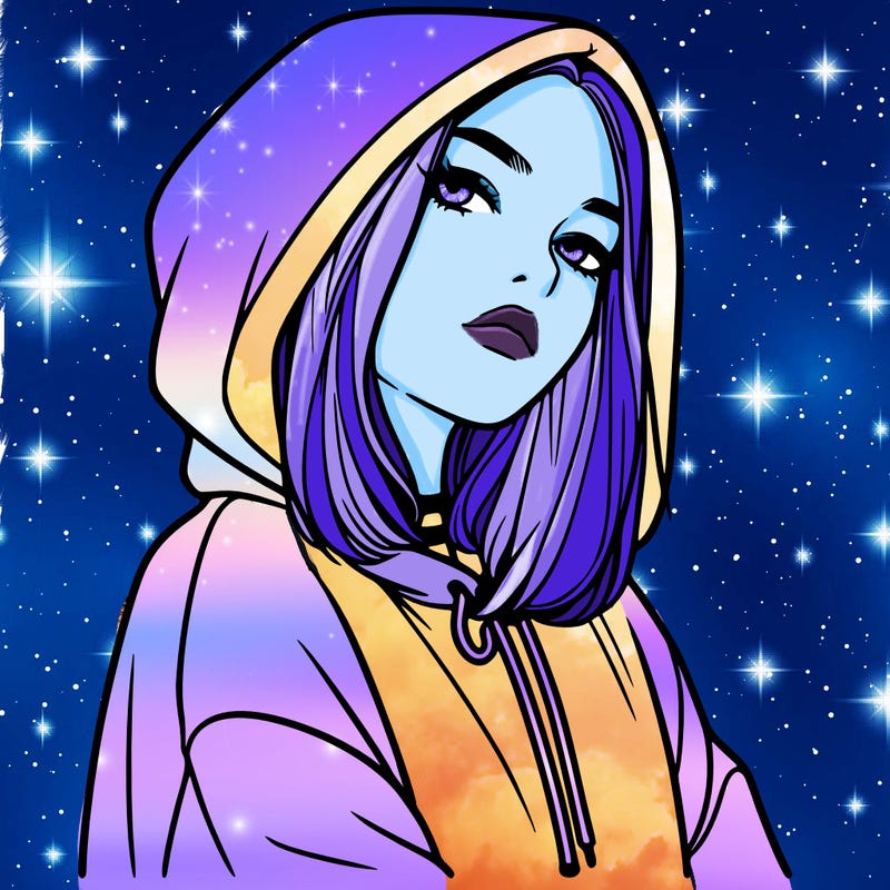 a realistic girl in a hoodie