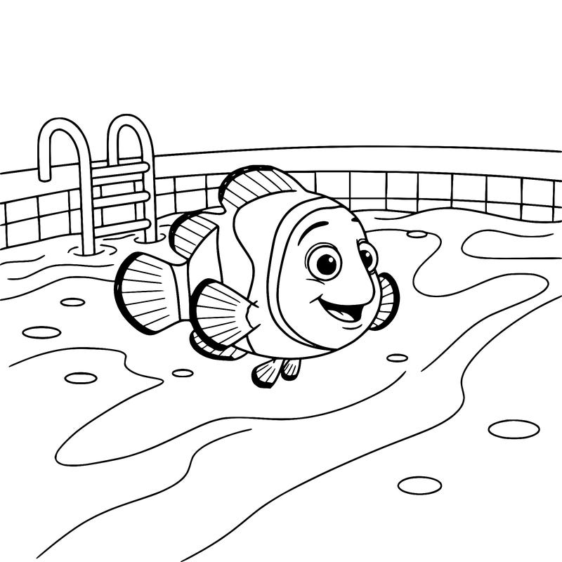 nemo swimming in a pool