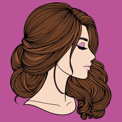 realistic woman's head & hair