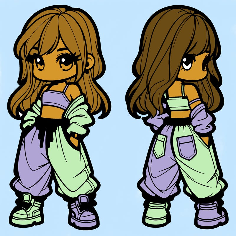 girl in crop top and baggy pants