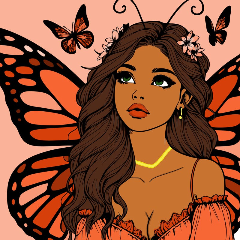 butterfly fairy realistic girl