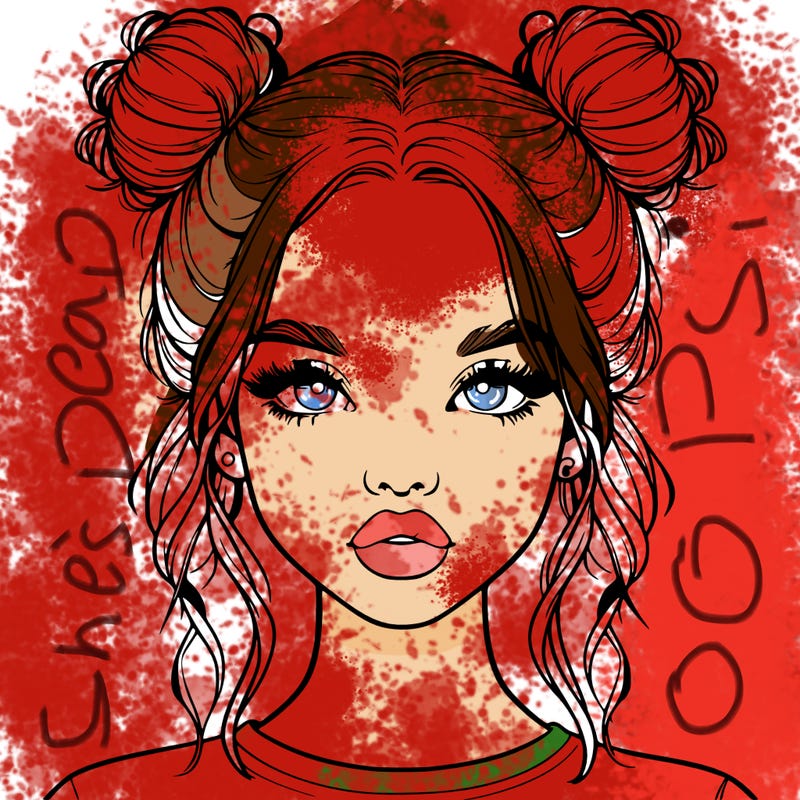 realistic girl with two buns in hair and lips