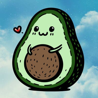 an avocado hugging an avocado