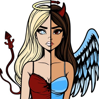 devil vs angel realistic girl