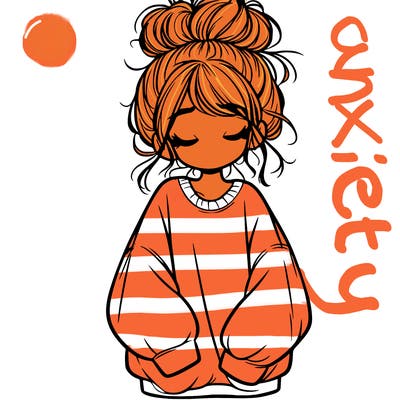 girl with baggy sweatshirt and messy bun