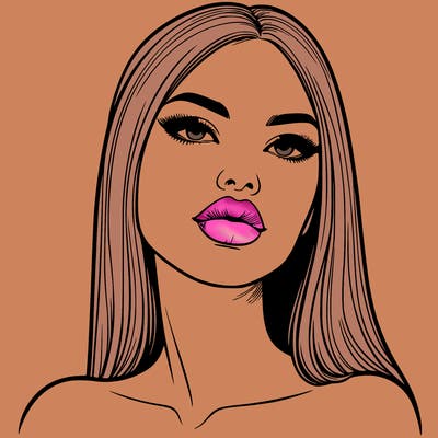 realistic woman with full lips