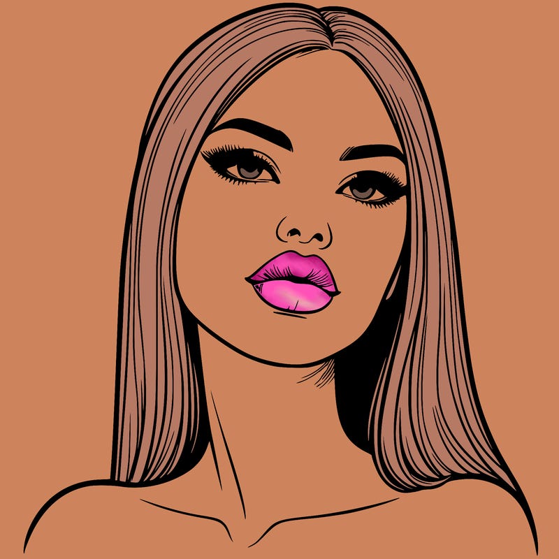 realistic woman with full lips