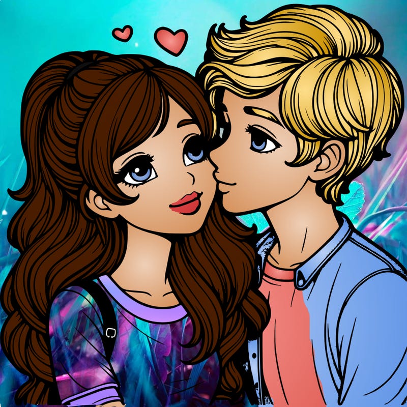realistic girl and a boy in love