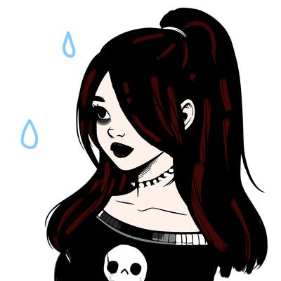 realistic girl with a high ponytail