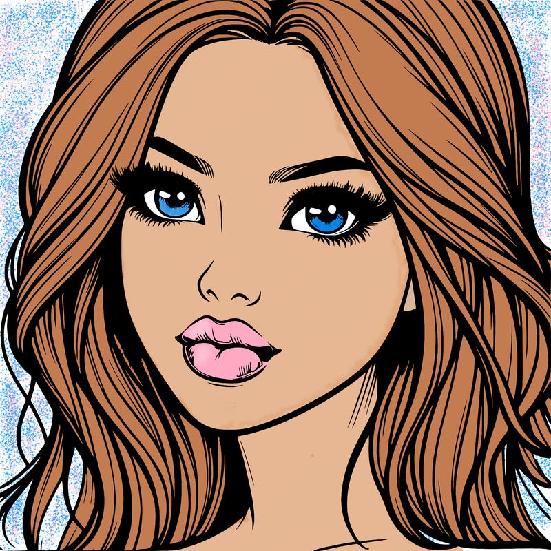 realistic pretty girl with lips